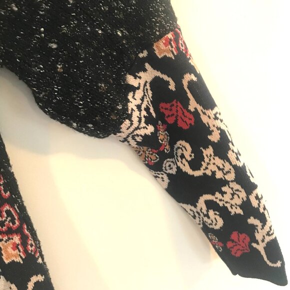 wool jersey jaquard tunic/dress women's M patchwork midi boho artto wear Retro - Picture 7 of 9